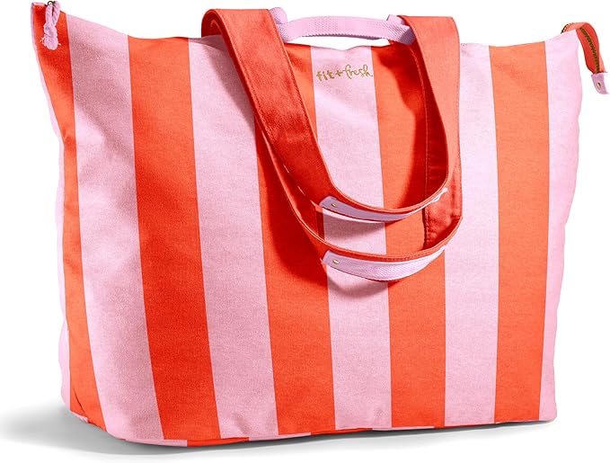 Fit & Fresh Large Beach Bag for Women - Extra Large Travel Tote With Pockets