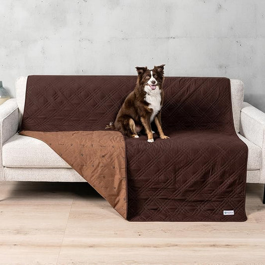 PetAmi Waterproof Couch Cover for Dogs, Waterproof Pet Blanket, Reversible Furniture Cover Sofa Protector for Pet Cat Bed, Washable Waterproof Blanket Dog Cover for Couch Seat, 68x82 Brown