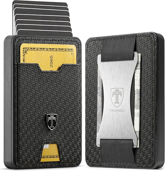 TRAVANDO Swype Slim Wallet for Men Metal RFID Blocking Mens Wallet Card Case (Without AirTag* Pocket)