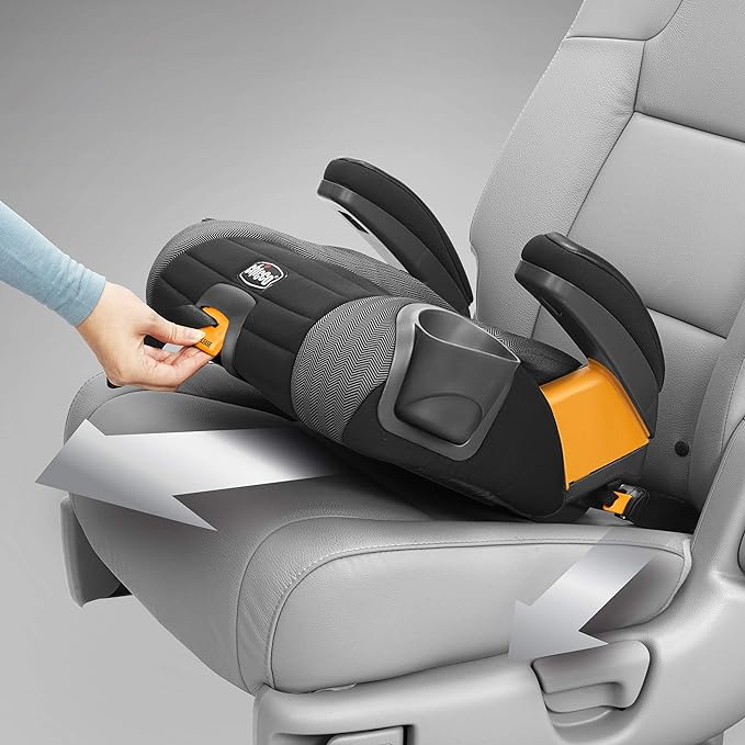 Chicco GoFit Plus Backless Booster Car Seat with Latch Attachment and Quick-Release Latch Removal, Travel Booster Seat for Car, Portable Car Booster Seat for Children 40-110 lbs. | Vivaci/Pink