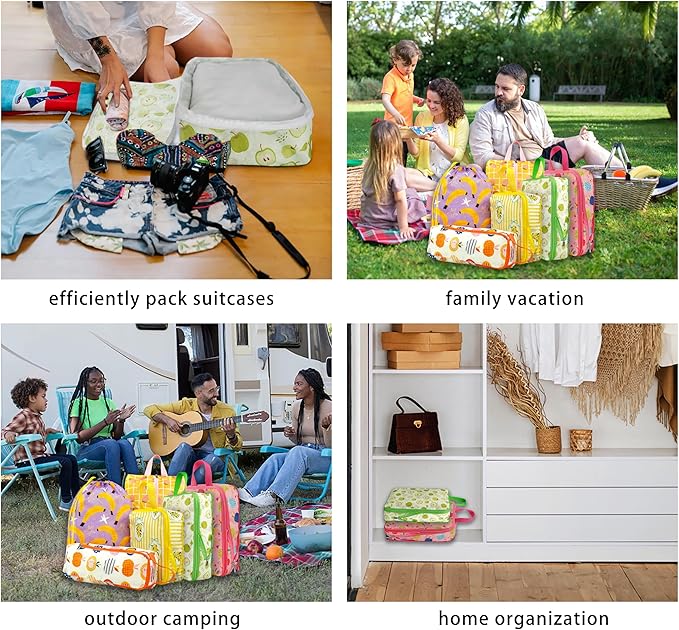 6 Pcs Compression Packing Cubes, Packing Cubes for Travel, Waterproof Luggage Organizer Bags Set, Cute Packaging Cubes for Women Kids Backpack Carry-Ons