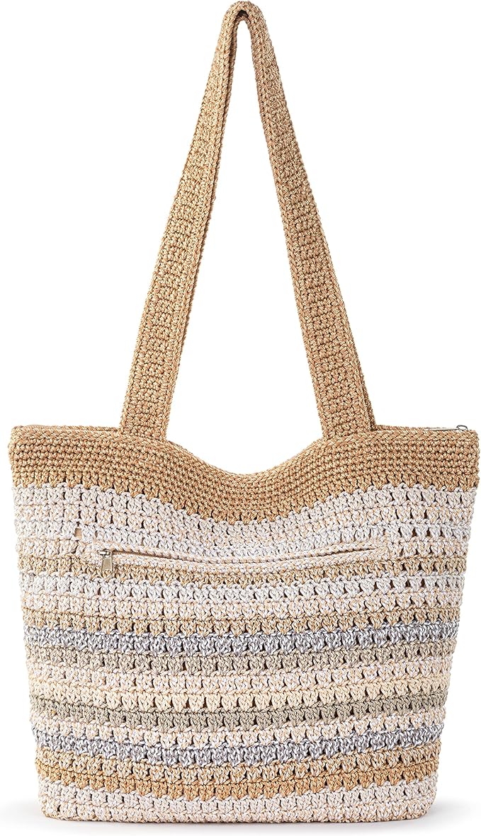 The Sak Casual Classics Tote Bag - Hand Crochet Woman's Purse For Everyday, Travel, Beach Bag - Handbag With Shoulder Straps