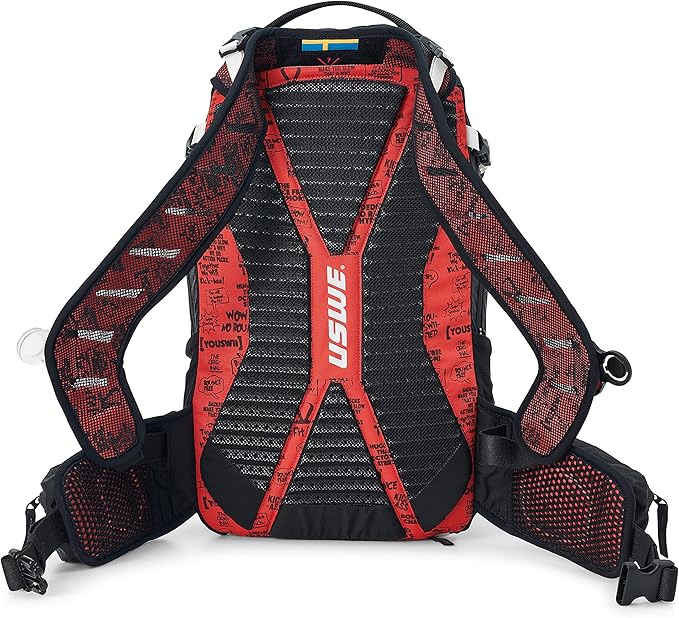 USWE Flow 25L - Backpack with Back Protector, for Bike, Mountainbike, MTB and E-MTB, Black