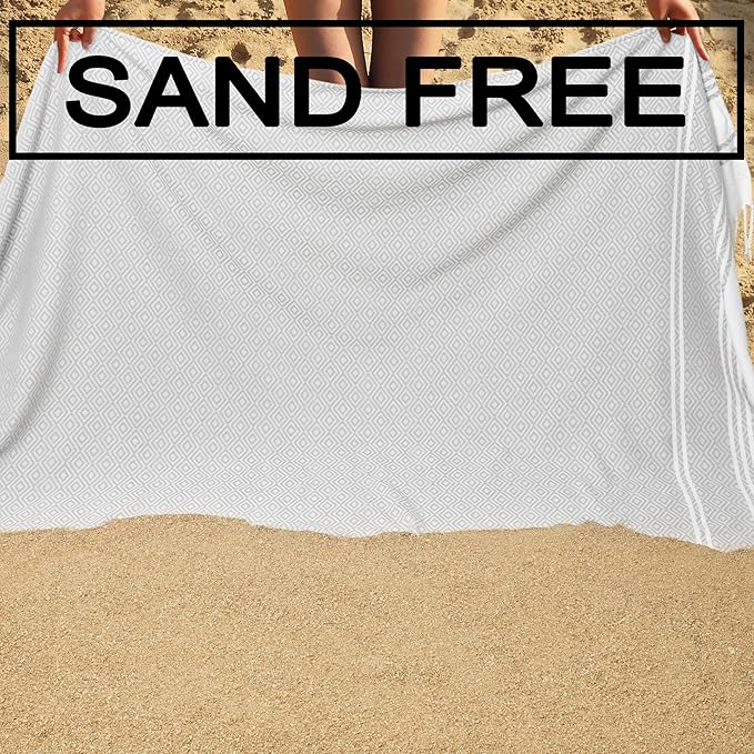 Beach Towel 2 Pack,Sand Free Beach Towels Oversized 39 x 72,Turkish Beach Towel Quick Dry,Lightweight Pool Towels for Adults Diamond Travel Towel,Cool Beach Essentials