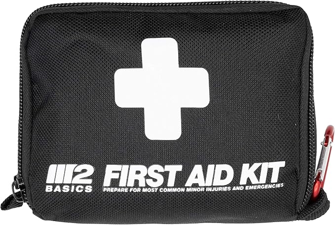 M2 BASICS Premium 150-Piece Mini Emergency First Aid Kit for Car, Backpack, Travel & Outdoors – Compact Medical Supplies for Camping, Hiking & Home