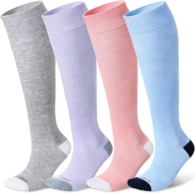 LEVSOX Viscose Made from Bamboo Compression Socks for Pregnant Women 20-30 mmHg Knee High Cute Mens Supports Socks for Travel