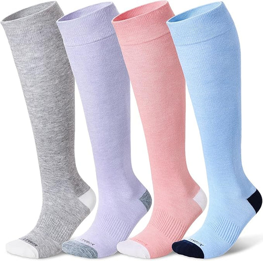 LEVSOX Viscose Made from Bamboo Compression Socks for Pregnant Women 20-30 mmHg Knee High Cute Mens Supports Socks for Travel
