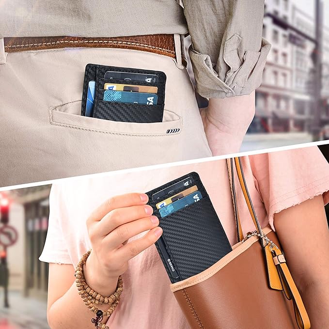 Oak Leathers Leather Slim Minimalist Wallet for Men & Women RFID Front Pocket Leather Card Holder Wallets