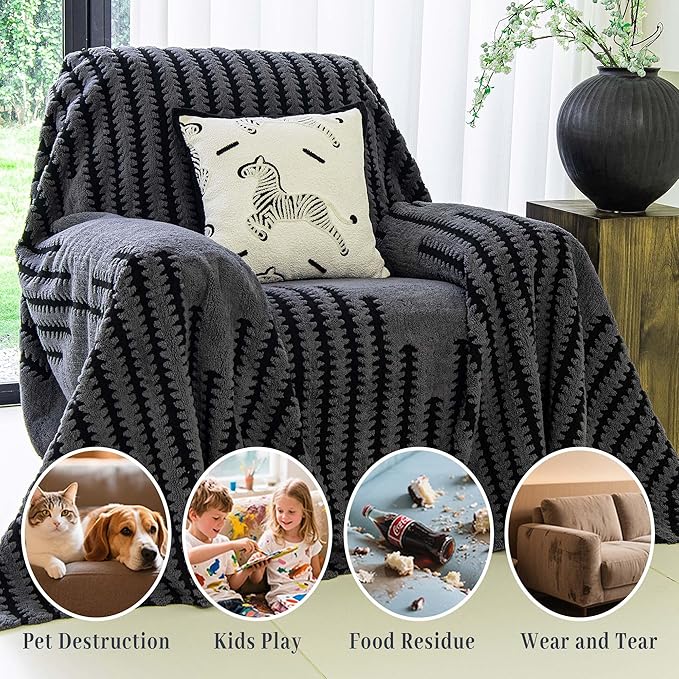 Non Slip Couch Covers for Cushion Couch Sofa, Pet Friendly Sofa Covers Washable, Heavy Duty Scratch Resistant Furniture Cover for Dogs, 71" x 91", Gray
