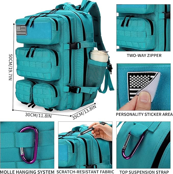 55L Tactical Backpack Heavy Duty Military Rucksack Molle Backpack 3 Day Assault Pack for Work Outdoors