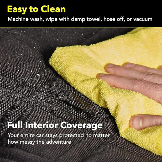 Meadowlark Dog Car Seat Cover, X-Large Heavy Duty Pet Seat Cover for Back Seat, Extra Padded Non-Slip Dog Hammock, Water-Resistant Back Seat Protector for Cars Trucks and SUVs (64” W x 60" L)