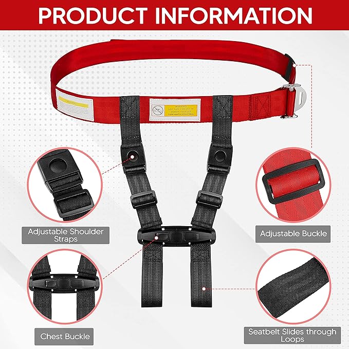 Child Airplane Safety Travel Harness - Safe and Comfortable Airplane Harness with Adjustable Straps - Airplane Travel Essentials for Kids and Toddlers