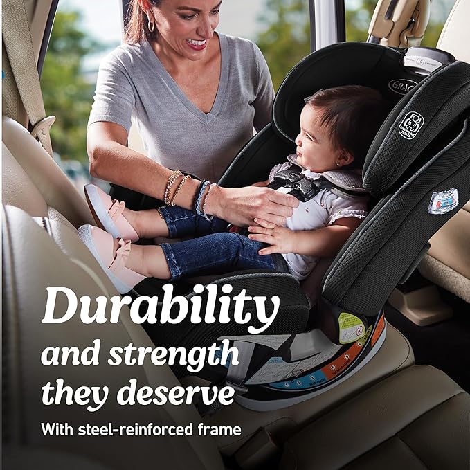 Graco Grows4Me 4-in-1 Convertible Car Seat, 10 Years of Use - Infant Car Seat to Toddler, 4 Stages of Use - Rear Facing, Forward Facing, High Back Booster, Backless Booster Seat, West Point Design