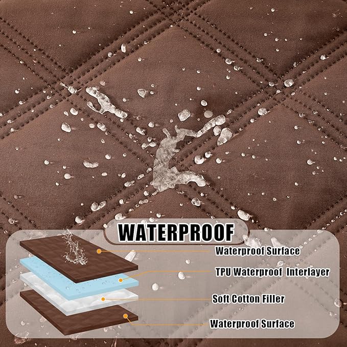 Smiry Waterproof Dog Bed Cover Blanket 40x70, Soft Reversible Pet Blanket, Washable Leakproof Cats Dogs Couch Cover for Sofa, Couch, Furniture, Lattice, Brown/Brown