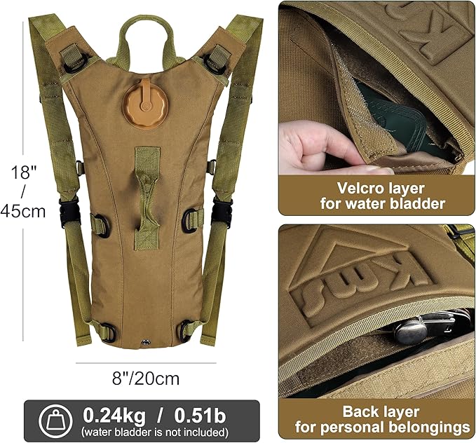 Outplea Tactical Rave Hydration Backpack with 3L Water Bladder for Men, Small Water Backpack for Hiking