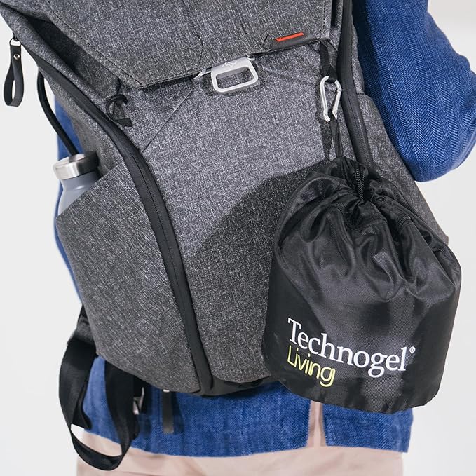 Technogel 2IN1 Travel Neck Pillow with Gel I Chin, & Lumbar Support I Premium Memory Foam & Patented Gel I Airplane Train Work Flight Office Car Home Pillow I Super-Soft I Lightweight I Washable