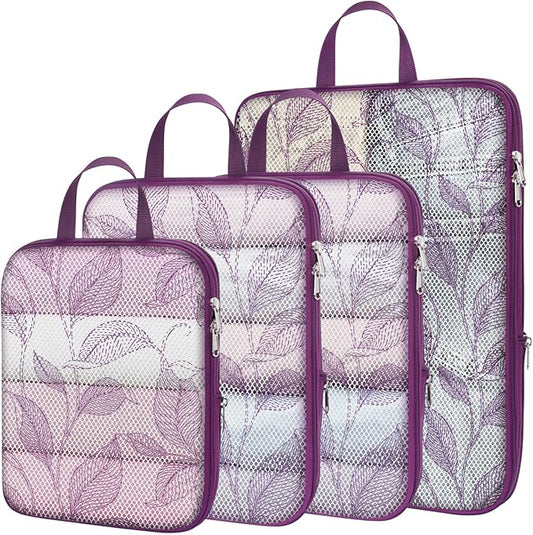 Cambond Compression Packing Cubes for Travel Women - Travel Bags Luggage Organizers Travel Essentials Compression Cubes for Travel Carry on Suitcases Organizer