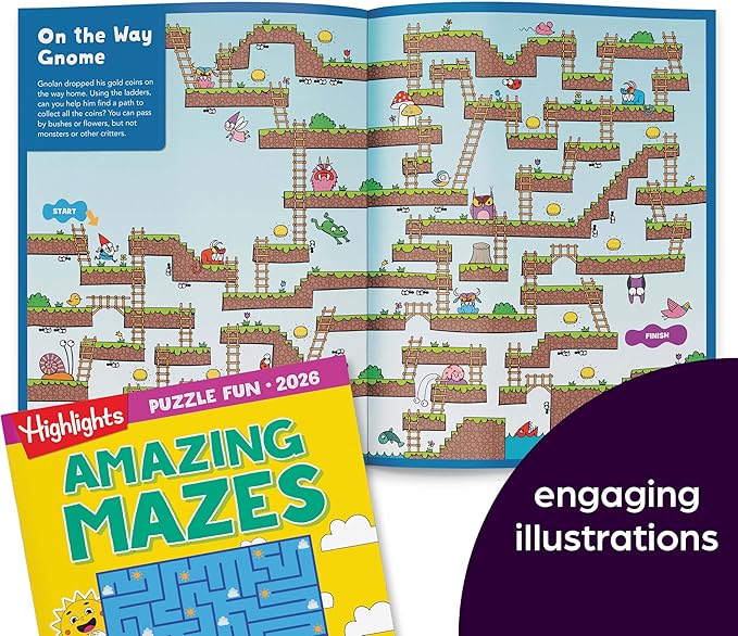 2026 Puzzle Fun Activity Book Gift Set for Kids 6 and Up, 4 Fun Books with Brain Teasers, Mazes, Word Games and More, Travel Activity and Puzzle Game Books for Kids