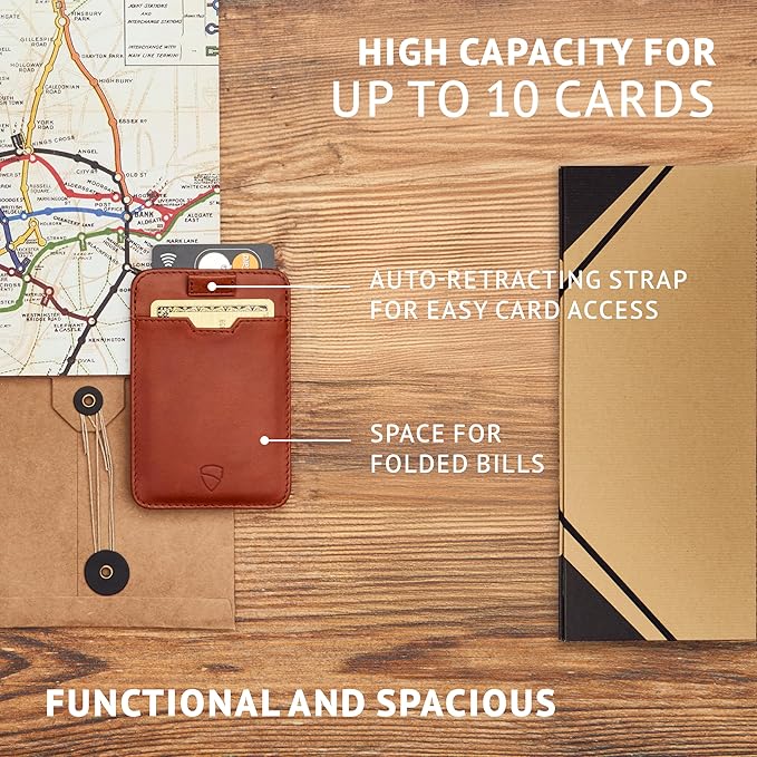 Vaultskin CHELSEA Mens RFID Blocking Slim Leather Card Wallet - Minimalist Front Pocket Cardholder