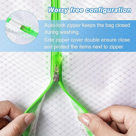 GOGOODA 5 Pack Mesh Laundry Bags, Delicates Washing Bags for Sweater Blouse Hosiery Bras Premium Wash Bags for Travel Storage Organization (5 Set)