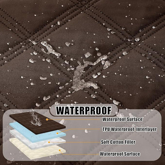 Smiry Waterproof Dog Bed Cover Blanket 40x70, Soft Reversible Pet Blanket, Washable Leakproof Cats Dogs Couch Cover for Sofa, Couch, Furniture, Lattice, Chocolate/Beige