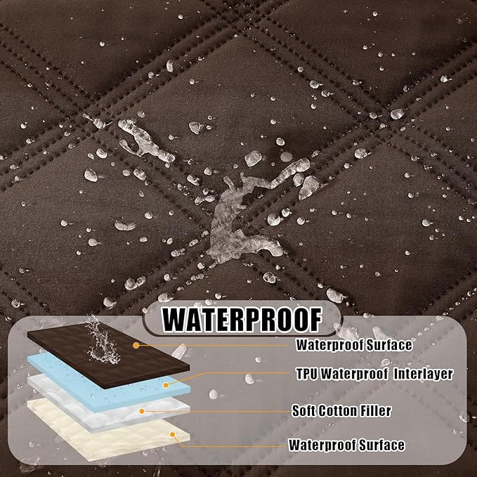 Smiry Waterproof Dog Bed Cover Blanket 68x82, Soft Reversible Pet Blanket, Washable Leakproof Cats Dogs Couch Cover for Sofa, Couch, Furniture, Lattice, Chocolate/Beige