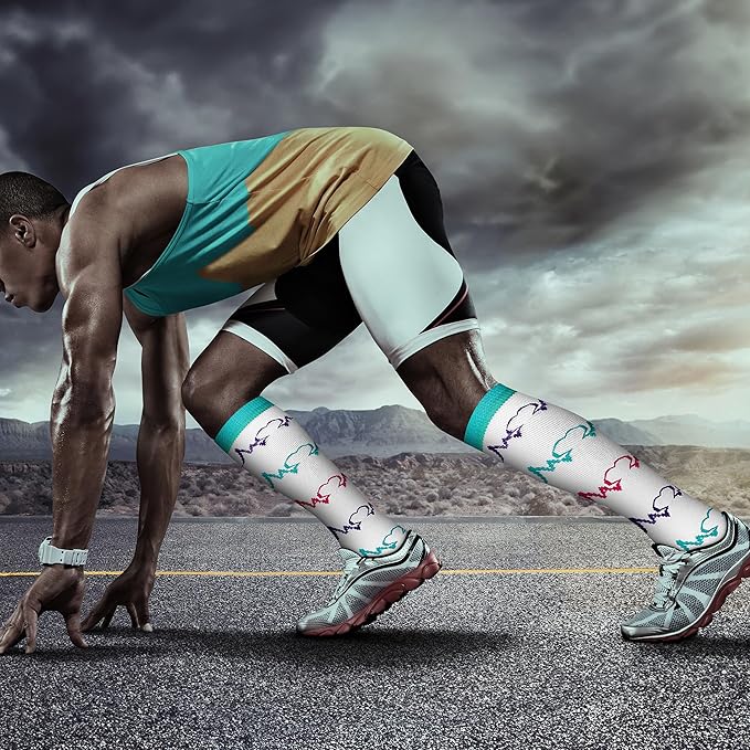 QUXIANG Copper Compression Socks for Women & Men Circulation (8 Pairs) - Best for Running Athletic Cycling - 15-20 mmHg