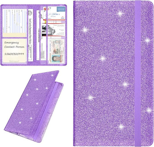 Wisdompro Car Document Holder Organiser, PU Leather Vehicle Insurance and Registration Holders Wallet Case for ID Card, Driving Licence, Key Contact Information Cards