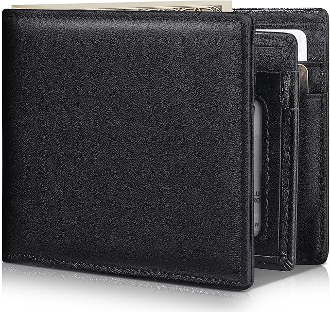Artpaxy Mens Wallet Bifold Genuine Leather RFID Blocking Wallet for Men with 1 ID Windows 13 Card Holders 2 cash pockets 1 Gift Box