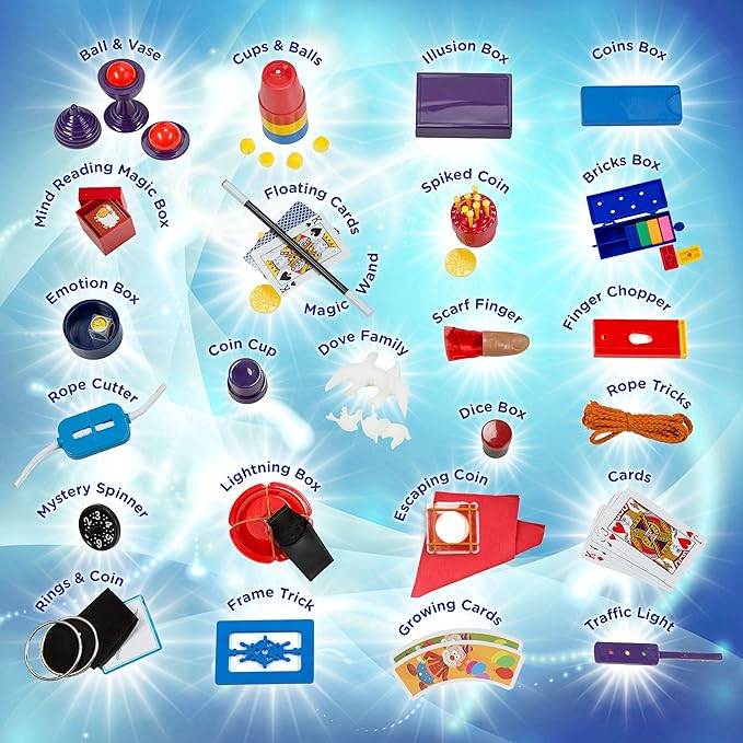 Learn & Climb Mega Magic Kit for Kids - Perform 100's of Today's Most Exciting Tricks - Magic Set with Tutorial Videos for Kids Ages 6-8, 8-10, 10-12