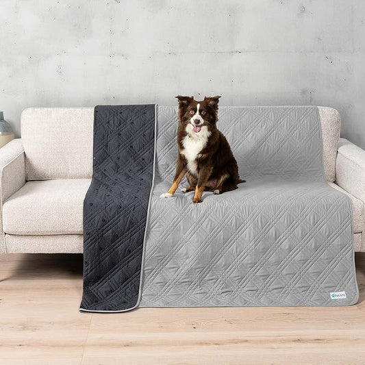 PetAmi Waterproof Bed Cover for Dogs, Pet Blanket Couch Cover, Reversible Furniture Cover Sofa Protector for Pet Cat Bed, Washable Dog Blanket for Seat, 52x82 Light Gray
