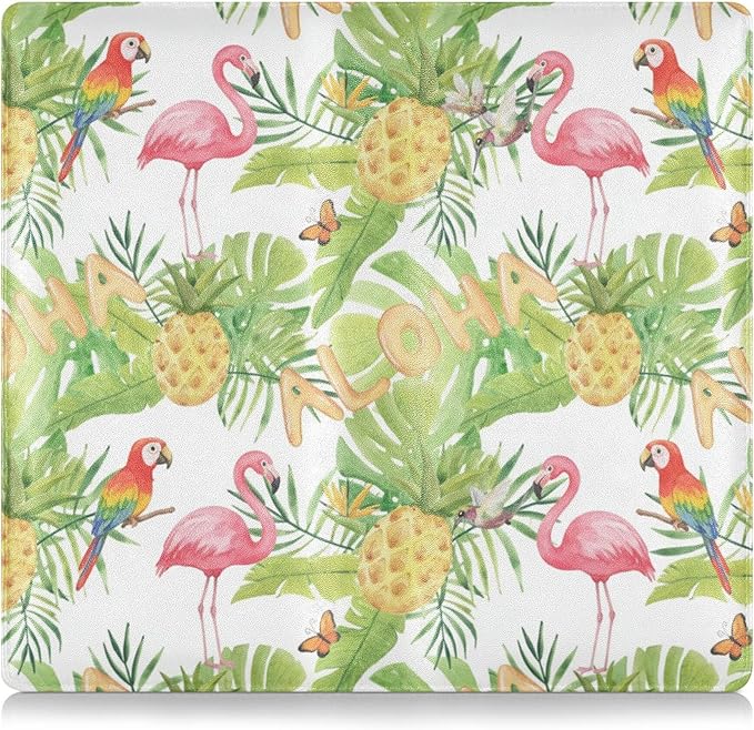 linqin Car Registration and Insurance Card Holder, Tropical Birds Flamingos Glove Box Organizer Card Document Wallet