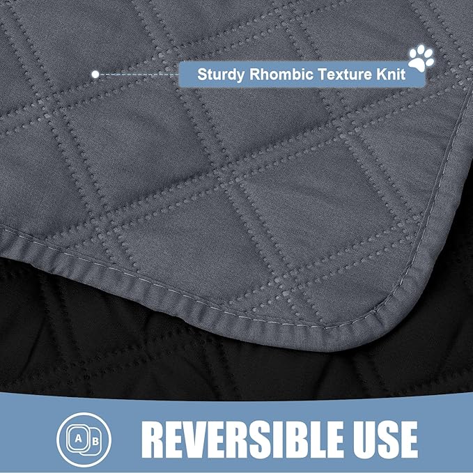 Smiry Waterproof Dog Bed Cover Pet Blanket, Soft Washable Dog Blanket for Furniture Bed Couch Sofa Reversible, Checkered (30"x53", Dark Grey/Black)