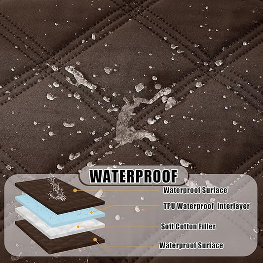 Smiry Waterproof Dog Bed Cover Blanket 40x70, Soft Reversible Pet Blanket, Washable Leakproof Cats Dogs Couch Cover for Sofa, Couch, Furniture, Lattice, Chocolate/Chocolate