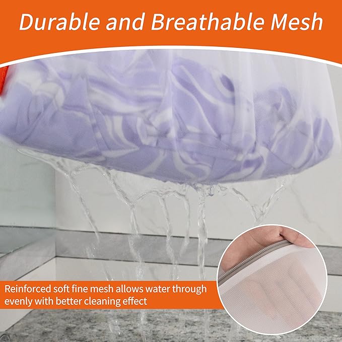 Polecasa 3Pcs 12 x 16 Inches Extra Durable Fine Mesh Laundry Bags with Sturdy Zipper for Delicates, Protect Clothes in Washing Machine, Laundry Room Essentials for College, Dorm (3 Medium)