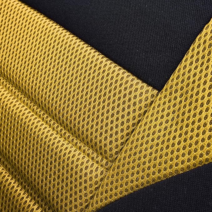 FH Group Automotive Car Seat Covers Rear Set Premium 3D Air Mesh Seat Covers, Airbag Compatible and Split Bench Cover Universal Fit Interior Accessories for Cars Trucks and SUVs - Yellow