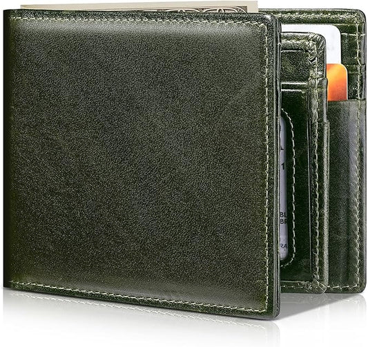 Artpaxy Mens Wallet Bifold Genuine Leather RFID Blocking Wallet for Men with 1 ID Windows 13 Card Holders 2 cash pockets 1 Gift Box