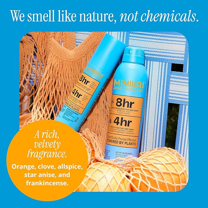 Mimikai Mosquito and Tick Repellent Spray, DEET-Free for Skin and Outdoor Use, Plant-Powered Skincare, 5.5oz