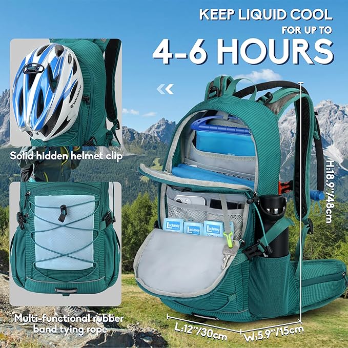 Hydration Backpack 3L Water Bladder, Hiking Water Backpack with Rain Cover, Insulation Hydration Daypack Rucksack for Cycling