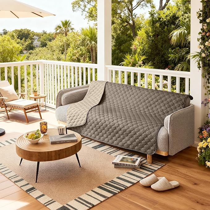 gogobunny 100% Double Sided Waterproof Dog Blanket Soft Pet Bed Cover Reversible Protect Furniture Couch Sofa Car for Puppy Cat Kids (Dark Walnut/Light Walnut, 82x82 Inch (Pack of 1))