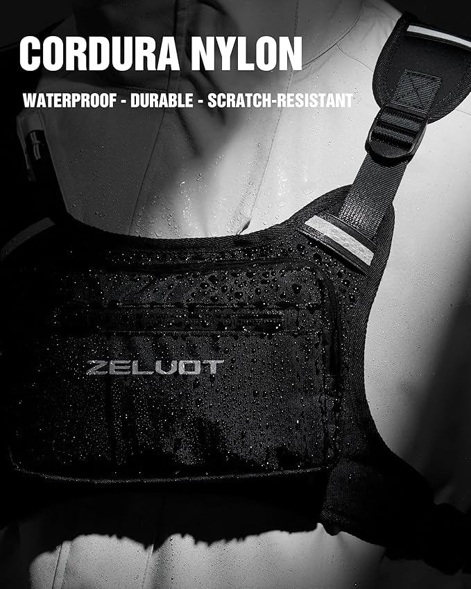 Chest Pack with 1L Water Bladder, USA Original Patent, Lightweight Adjustable Running Vest for Men Women, Reflective Running Hydration Vest for Hiking, Cycling