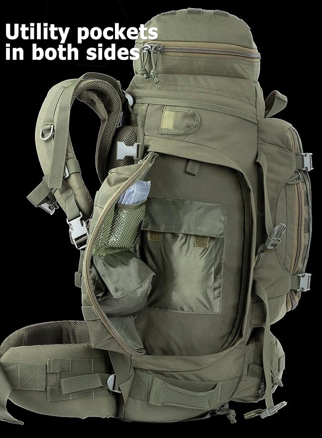 XMILPAX Large Military Backpack Army Rucksack Tactical MOLLE Pack for Camping Backpacking Hunting Bushcraft Adventure 70L…