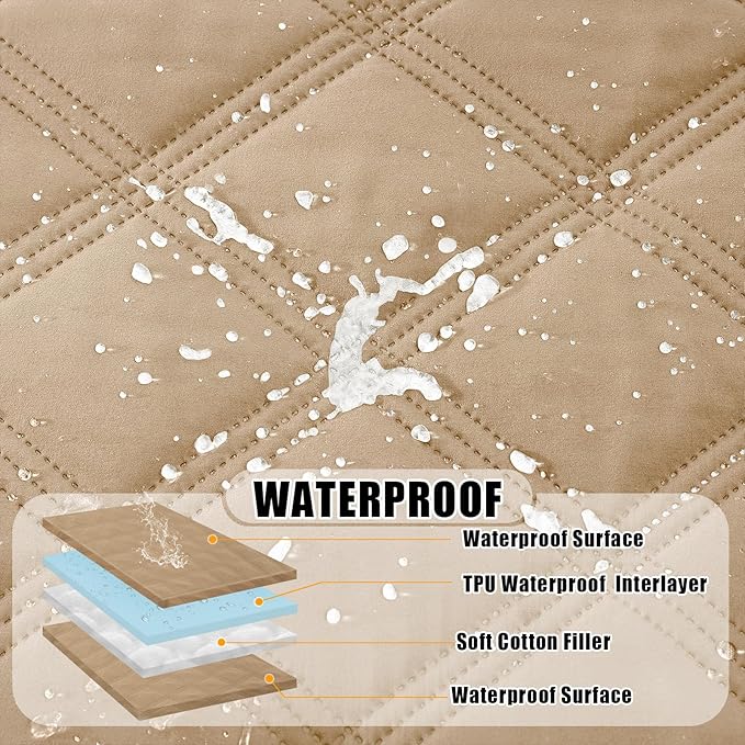 Smiry Waterproof Dog Bed Cover Blanket 40x70, Soft Reversible Pet Blanket, Washable Leakproof Cats Dogs Couch Cover for Sofa, Couch, Furniture, Lattice, Camel/Camel