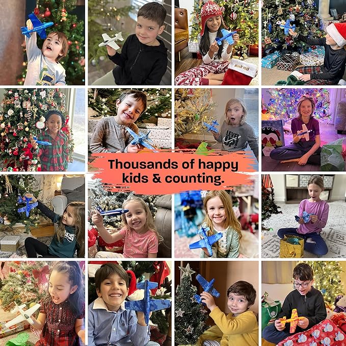 Airplane Toy Foam Airplanes for Kids - Best Stocking Stuffers for Boys & Girls - Easy Throwing Air Planes - Gift Idea Toy Games - Styrofoam Plane Glider - Great Gifts for Ages 4 5 6 7 8 9+ Year Old