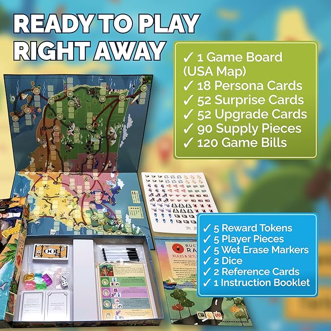 Bucket Race Strategy Board Game - Strategic Adventure Friends and Family Games for Kids and Adults - Easy-to-Learn Competitive Group Gameplay for 3-5 Players and Ages 10+ - Takes 45-60 Minutes to Play