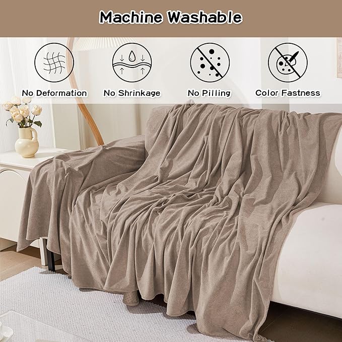 MEETSKY Washable Couch Cover for 2 Cushion Sofa, Cat Scratch Proof Sofa Covers Love Seat L Shape Soft Sectional Sofa Slipcover Furniture Protector for Dogs Pets Kids, 71" x 102", Khaki