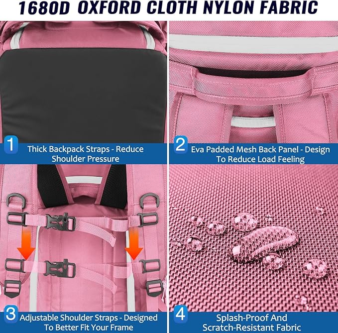 Ski Boot Bag, 65L Durable Travel Backpack, 1680D Nylon Waterproof Snowboard Boot Bag, Skiing and Snowboarding Travel Luggage for Helmet, Goggles, Gloves, Outerwear & Accessories