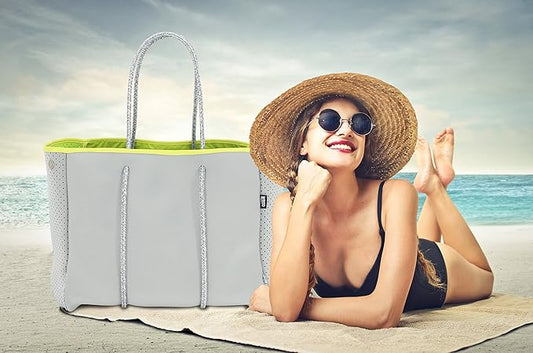 QOGiR Neoprene Multipurpose Beach Bag Tote with Inner Zipper Pocket … … … …