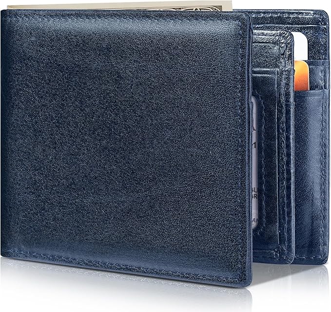 Artpaxy Mens Wallet Bifold Genuine Leather RFID Blocking Wallet for Men with 1 ID Windows 13 Card Holders 2 cash pockets 1 Gift Box