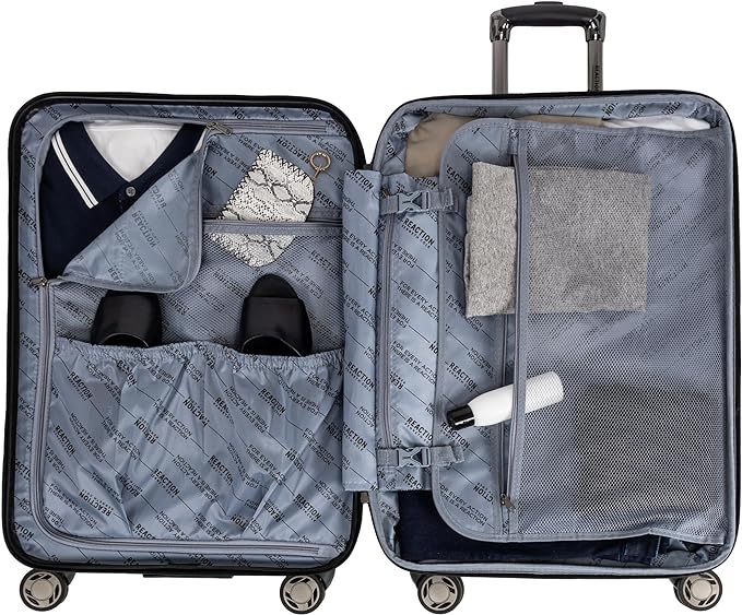 Kenneth Cole REACTION Renegade Luggage Expandable 8-Wheel Spinner Lightweight Hardside Suitcase, Seafoam, 24-Inch Checked